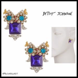 Betsey Johnson Jewelry - BETSEY JOHNSON PAVE JEWELED CRYSTAL OWL EARRINGS Betsey Johnson Jewelry - BETSEY JOHNSON PAVE JEWELED CRYSTAL OWL EARRINGS